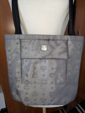MCM Visetos grey nylon crossbody bag